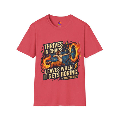 Sagittarius Archer T‑Shirt — "Thrives in Chaos" Zodiac Fire Sign Tee