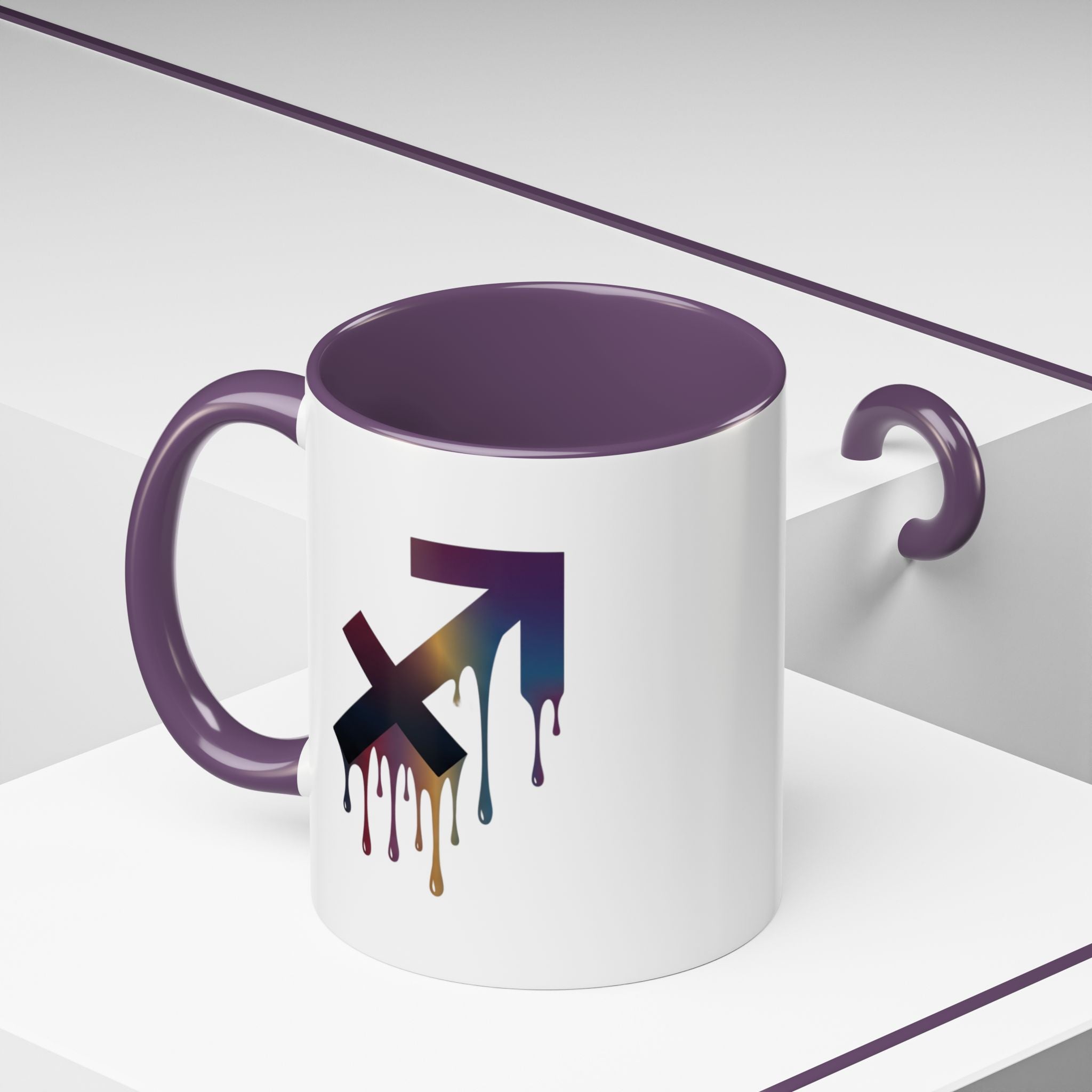 Sagittarius Drip Accent Coffee Mug — Zodiac Archer Horoscope Gift
