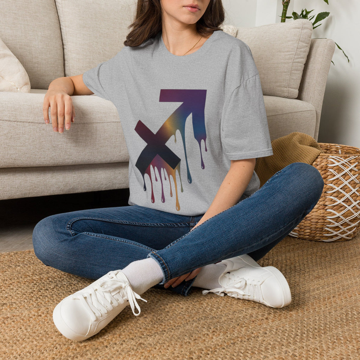 Sagittarius Drip T-Shirt — Gradient Astrological Arrow Tee