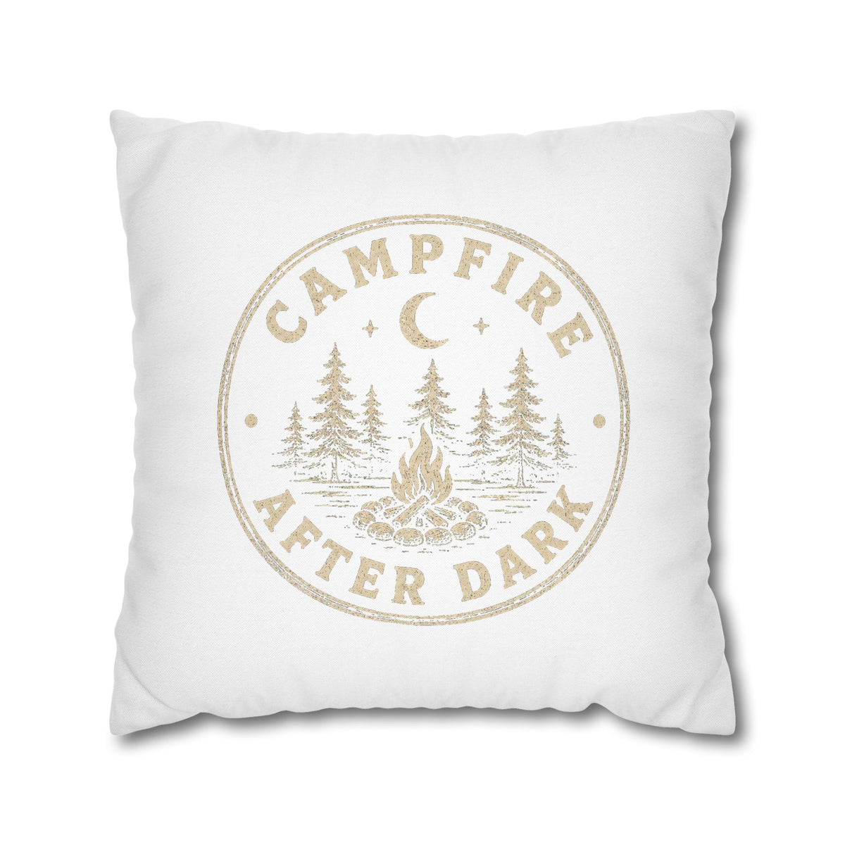 Campfire After Dark Decorative Pillowcase  Milo Bailey Dog Dad Mom— Rustic Camping Throw Pillow Cover