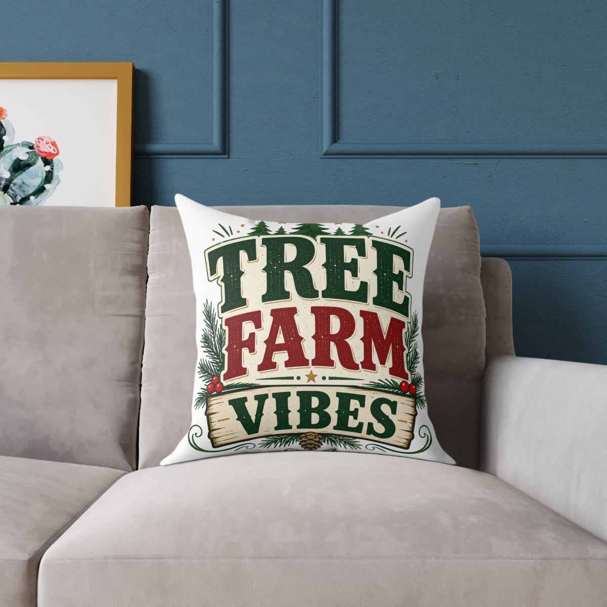 Christmas Tree Farm Vibes Pillow