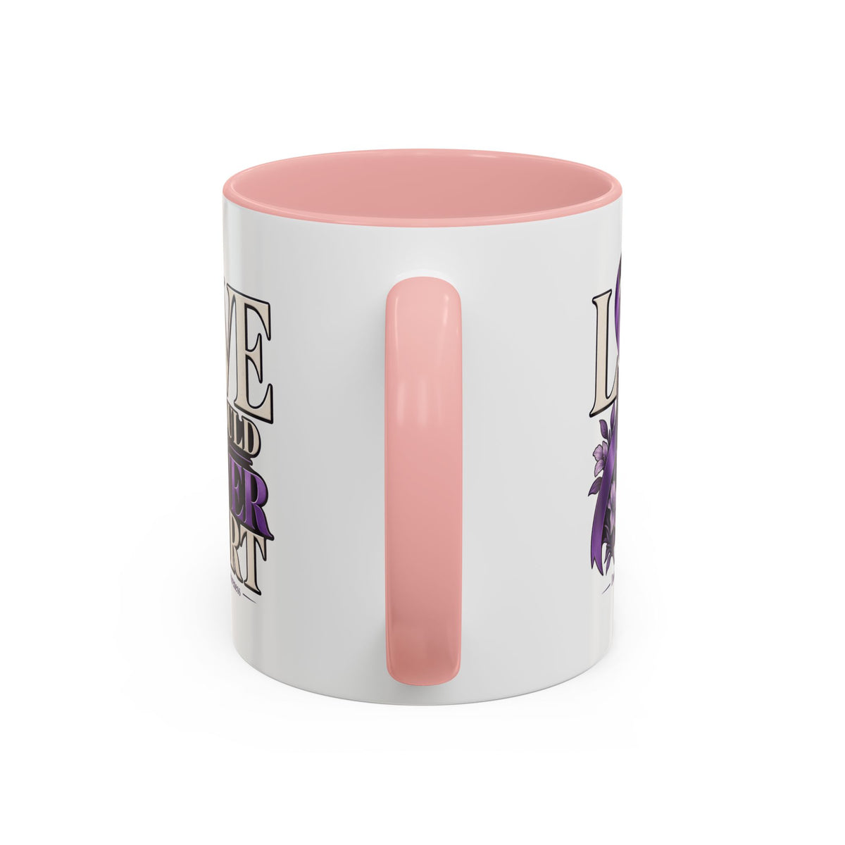 Domestic Violence Awareness Accent Coffee Mug – "Love Should Never Hurt" (11/15oz)