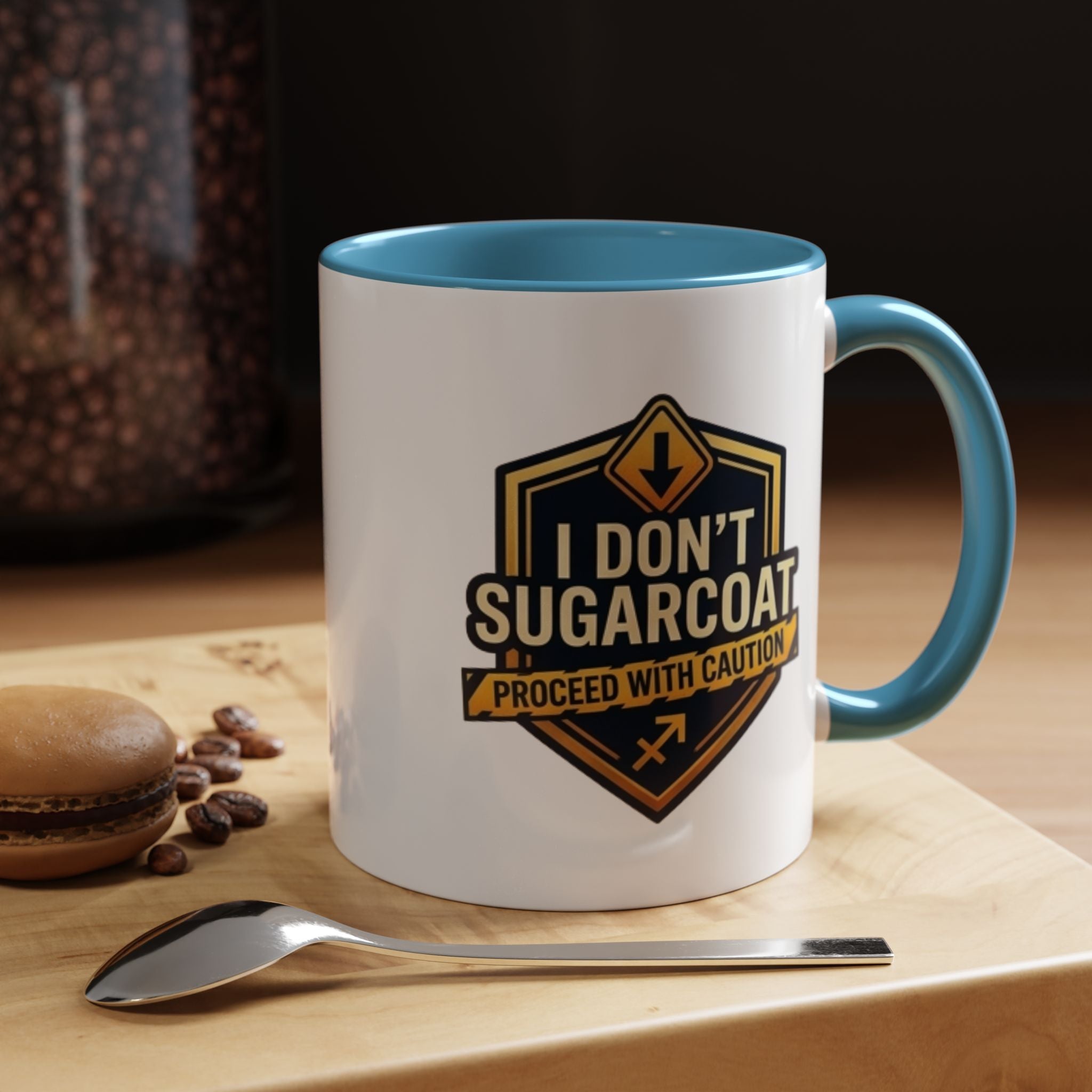 I Don't Sugarcoat Coffee Mug – 'Proceed With Caution' Bold Accent Mug