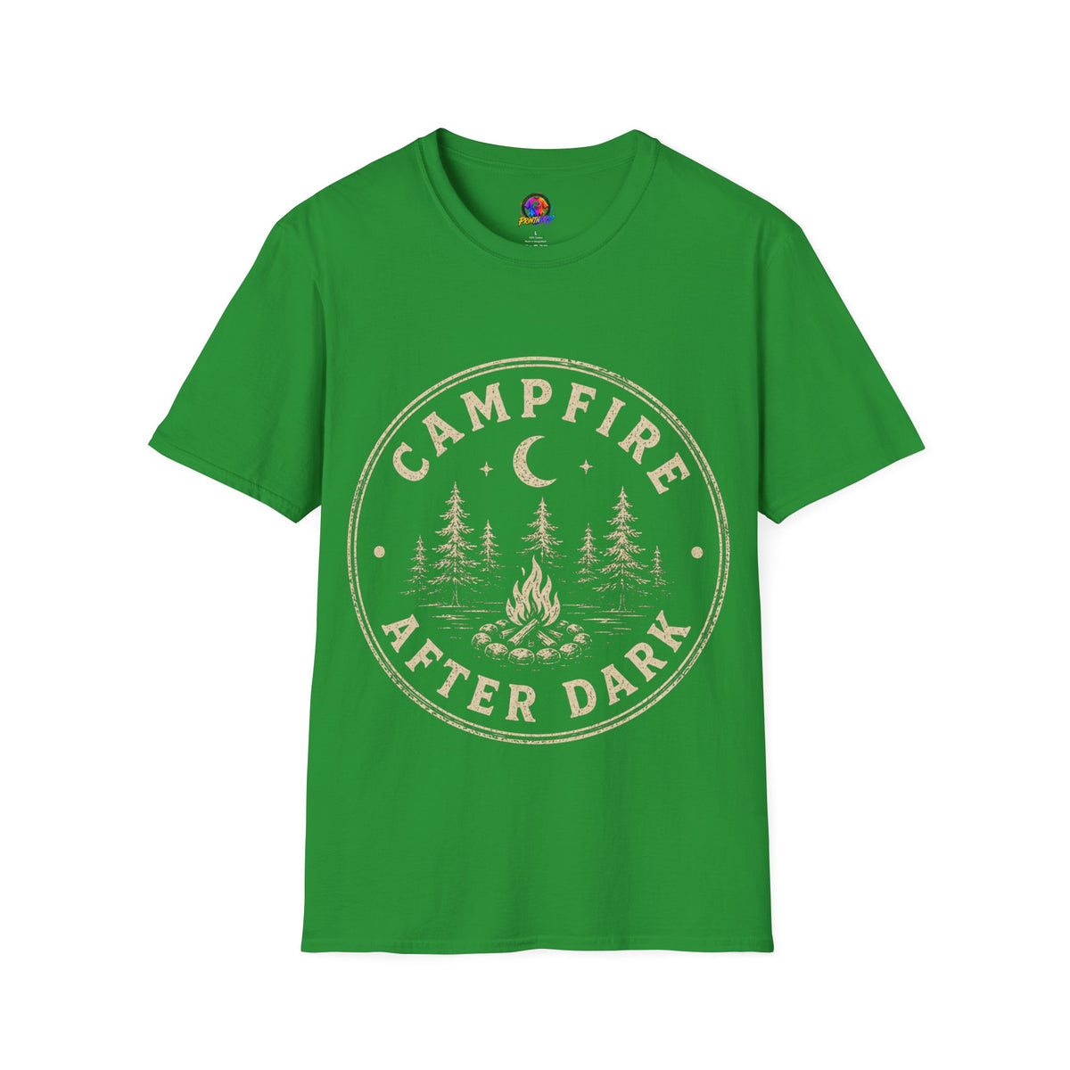 Campfire After Dark T-Shirt — Vintage Moon & Pines Camping Tee