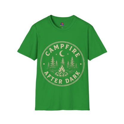 Campfire After Dark T-Shirt — Vintage Moon & Pines Camping Tee