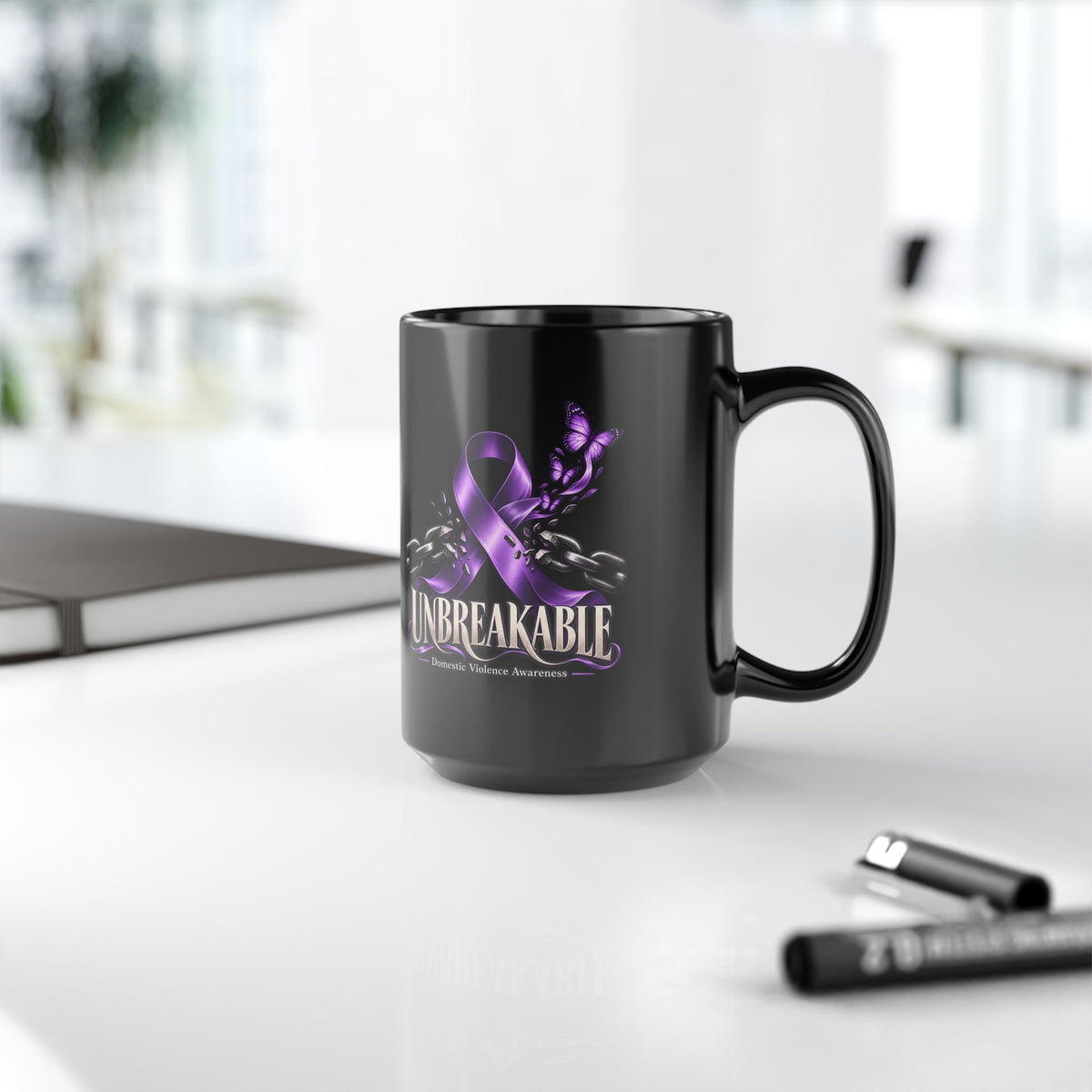 Unbreakable Purple Ribbon Awareness Mug — Domestic Violence Support (11oz & 15oz)