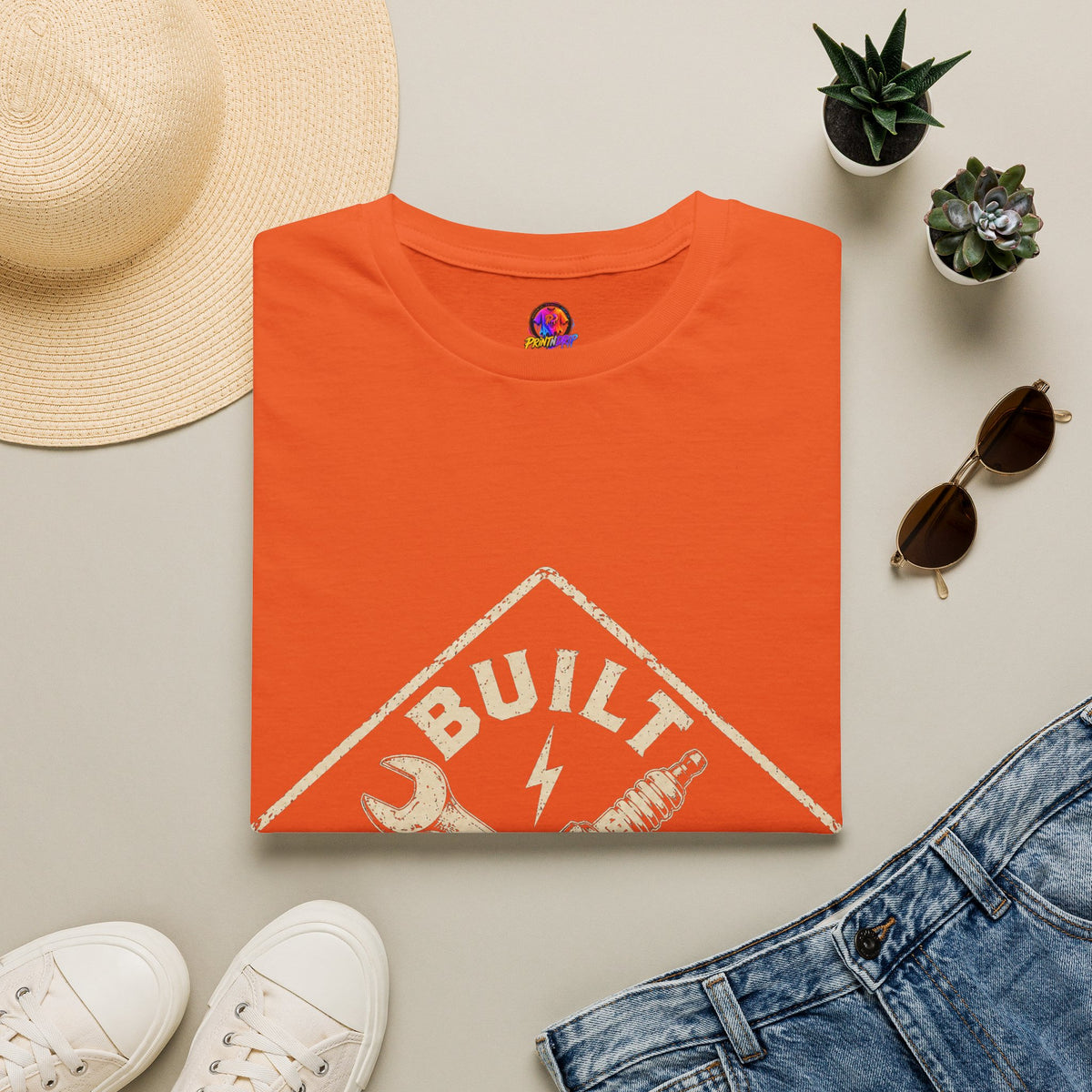 Built Not Bought T-Shirt — Vintage Mechanic Auto Repair Tee