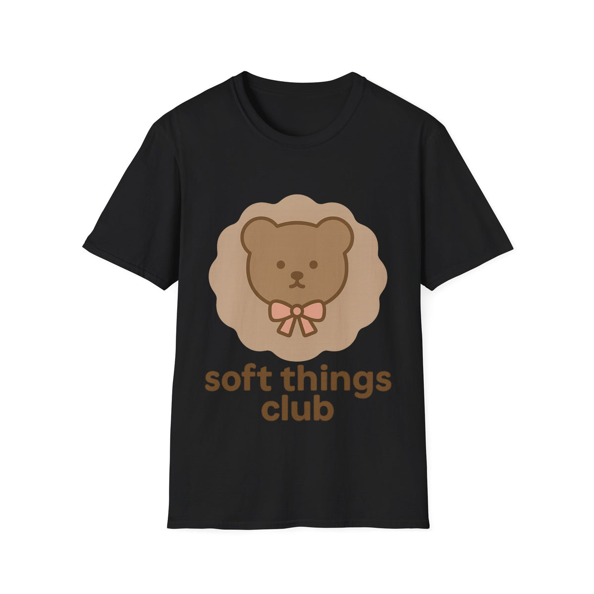 "Soft Things Club" Cute Teddy Bear Graphic Tee - Cozy Aesthetic Pastel White T-Shirt - Trending Now - September 2026
