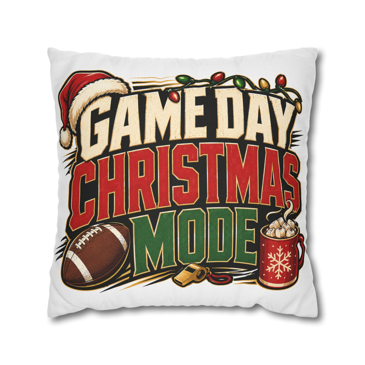 Game Day Christmas Mode Pillowcase Modern Day Christmas