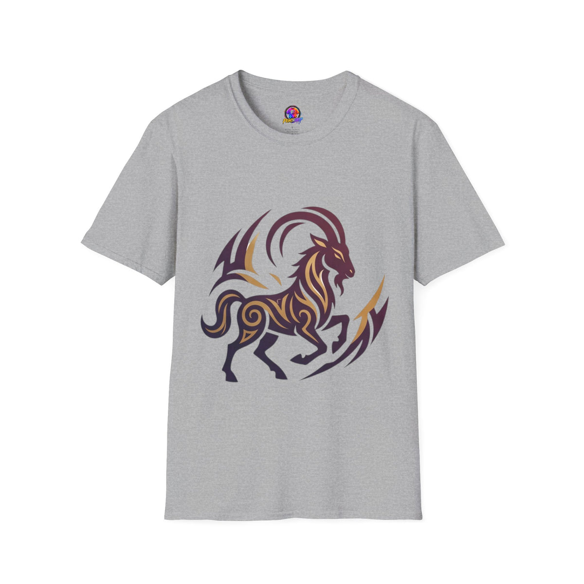 Capricorn Goat Tribal Graphic T-Shirt — Bold Goat Illustration Tee