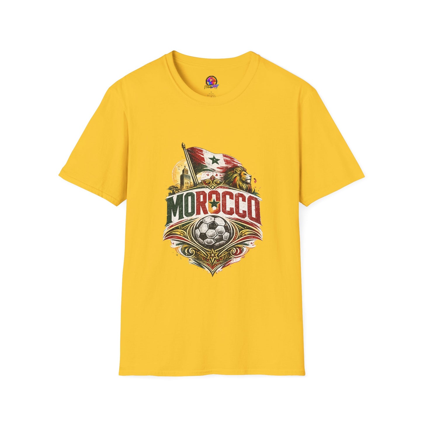 Morocco Soccer T-Shirt — Vintage Flag & Lion Football Tee