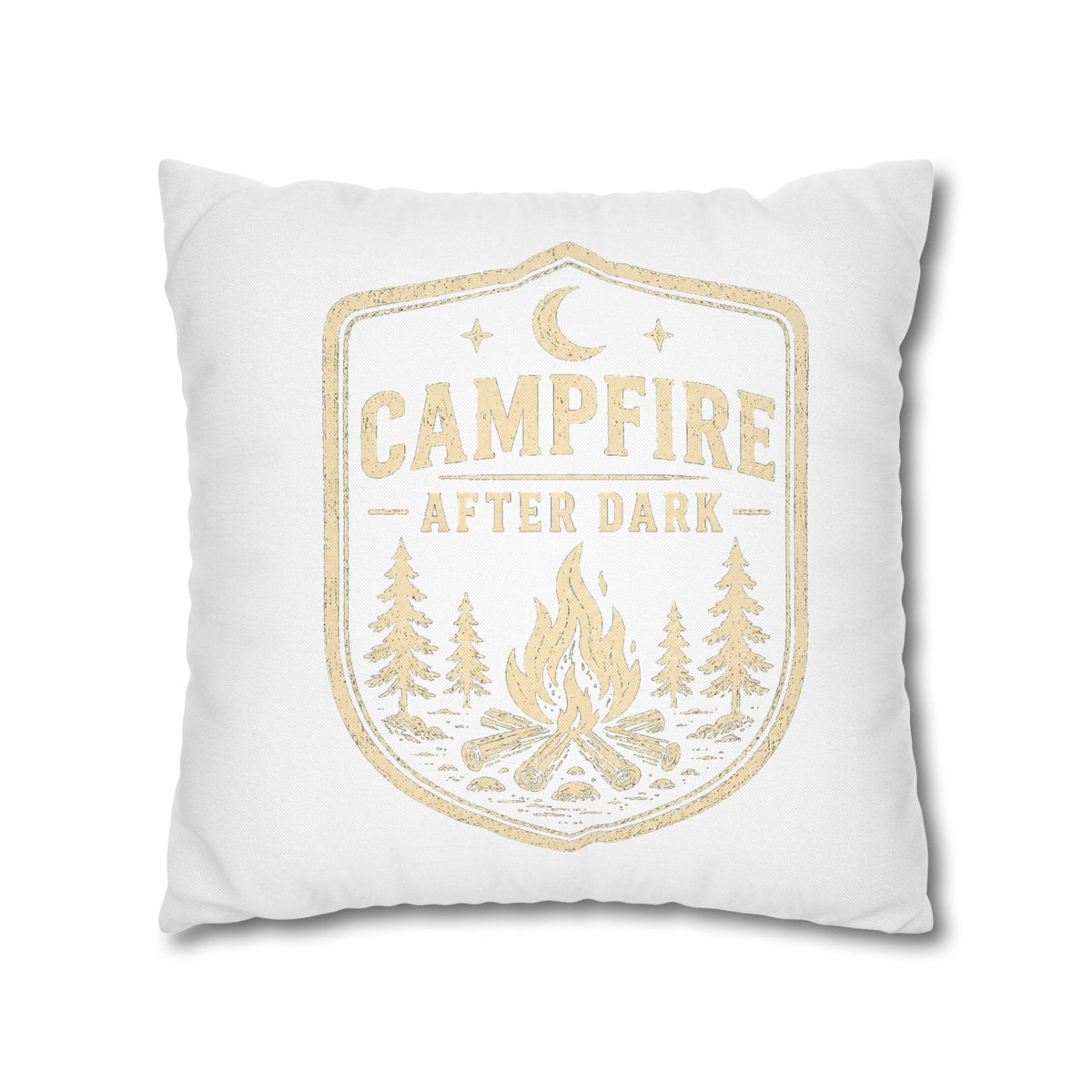 Campfire After Dark Throw Pillowcase Milo Bailey Dog Dad Mom — Cozy Rustic Camping Decor