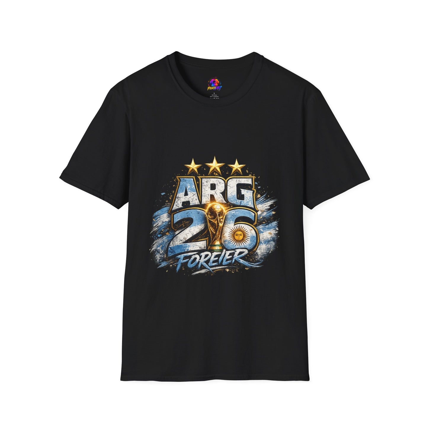 Argentina 26 Forever T‑Shirt — ARG Soccer World Cup 3‑Star Fan Tee