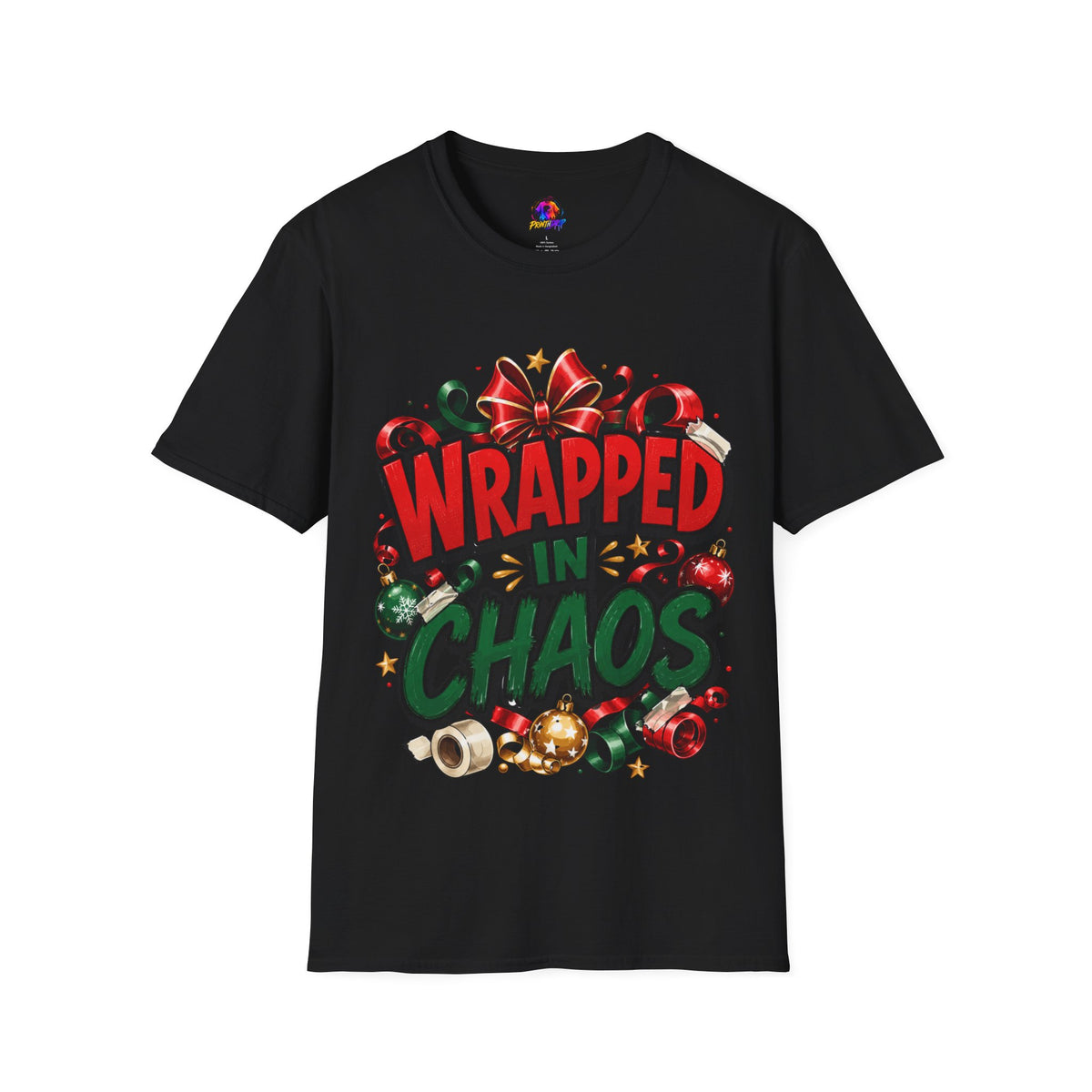 T-Shirt — "Wrapped in Chaos" Holiday Graphic Tee