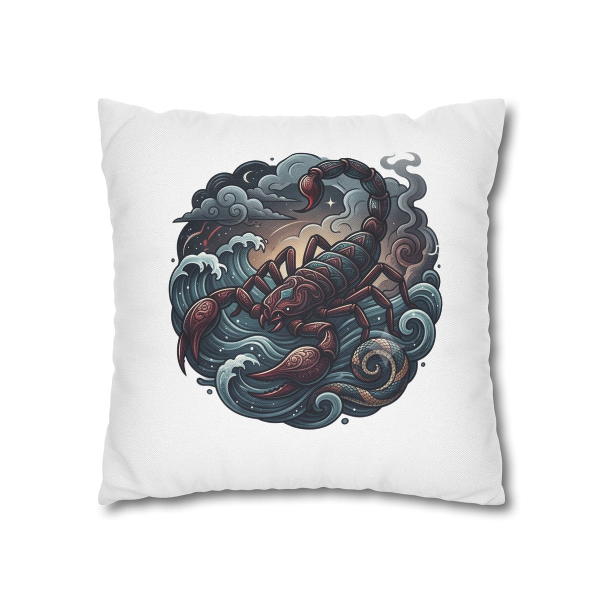 Scorpion Wave Decorative Pillowcase — Zodiac Scorpio Throw Pillow Cover