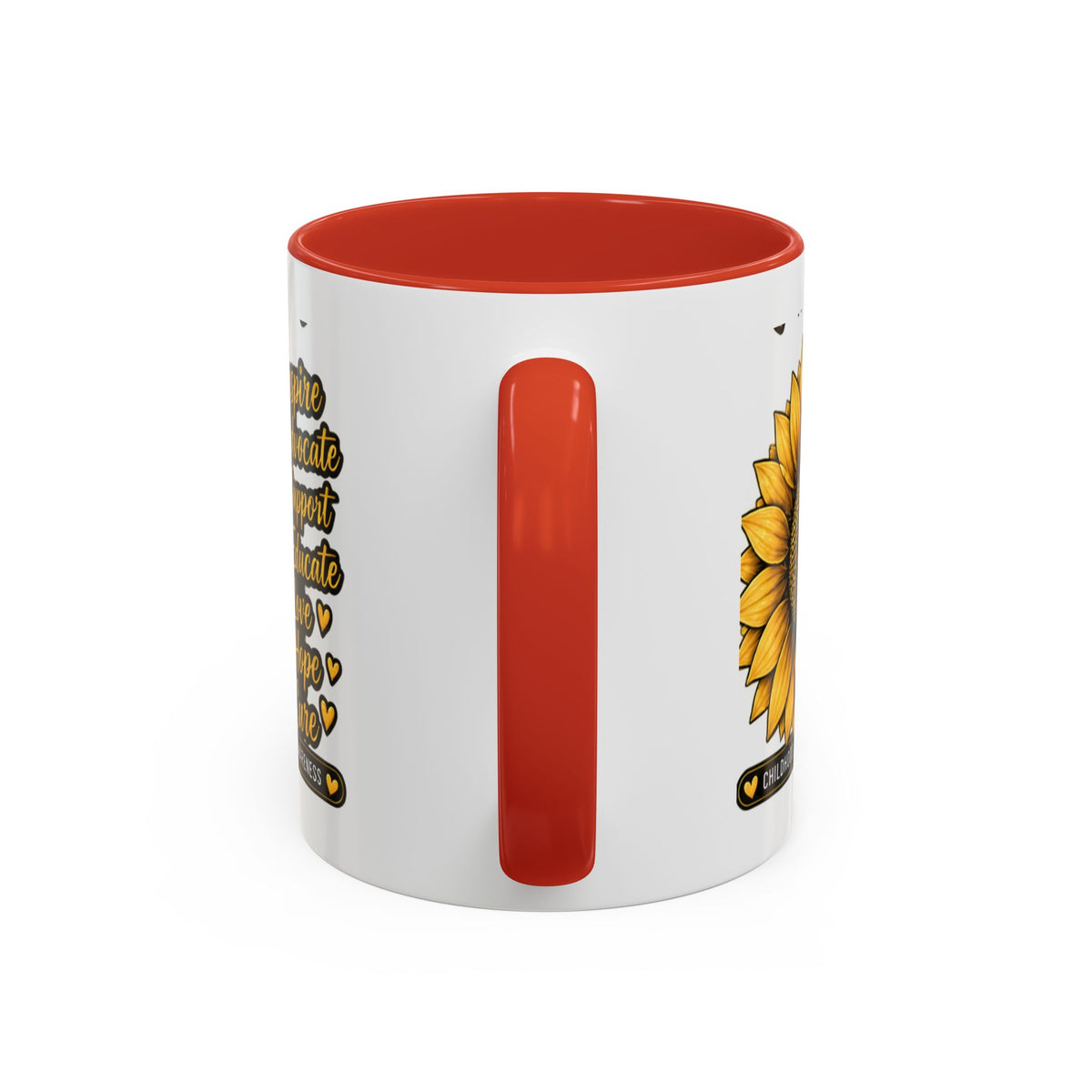Childhood Cancer Awareness Sunflower Accent Coffee Mug (11/15oz)