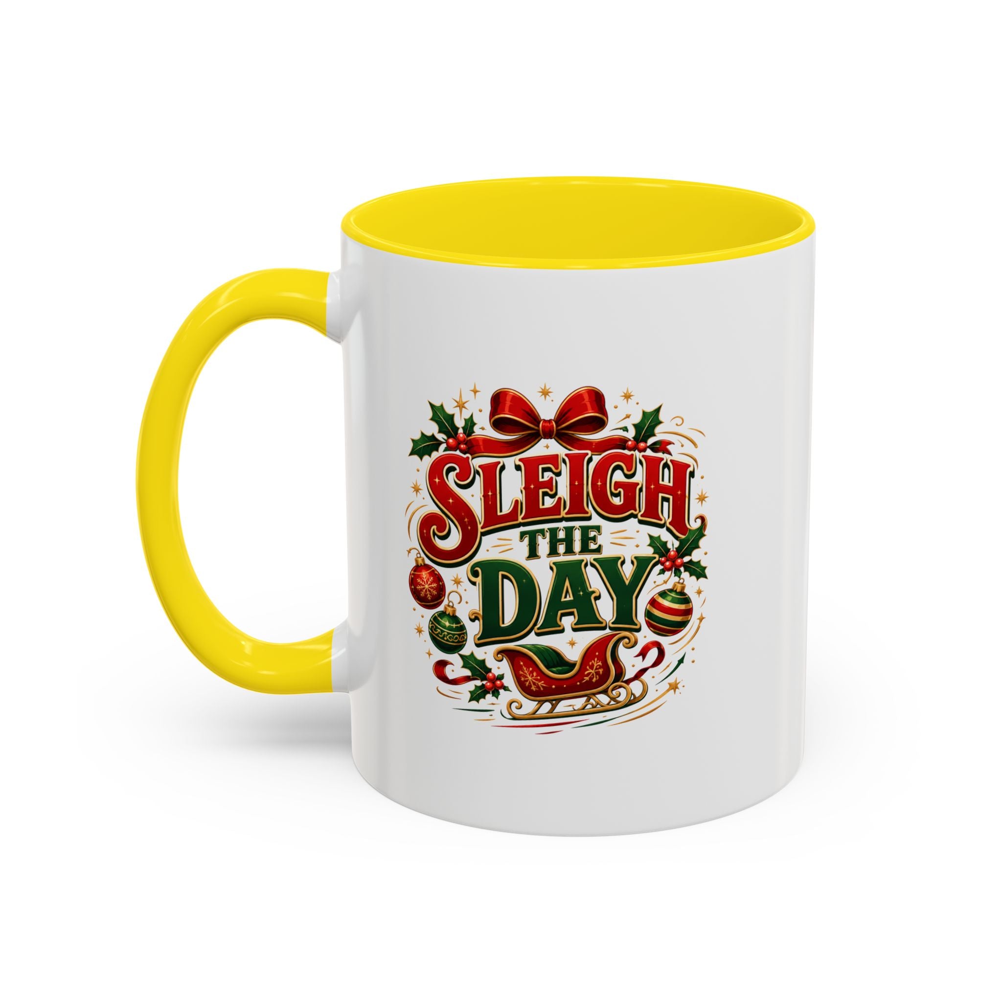 Sleigh the Day Christmas Accent Coffee Mug