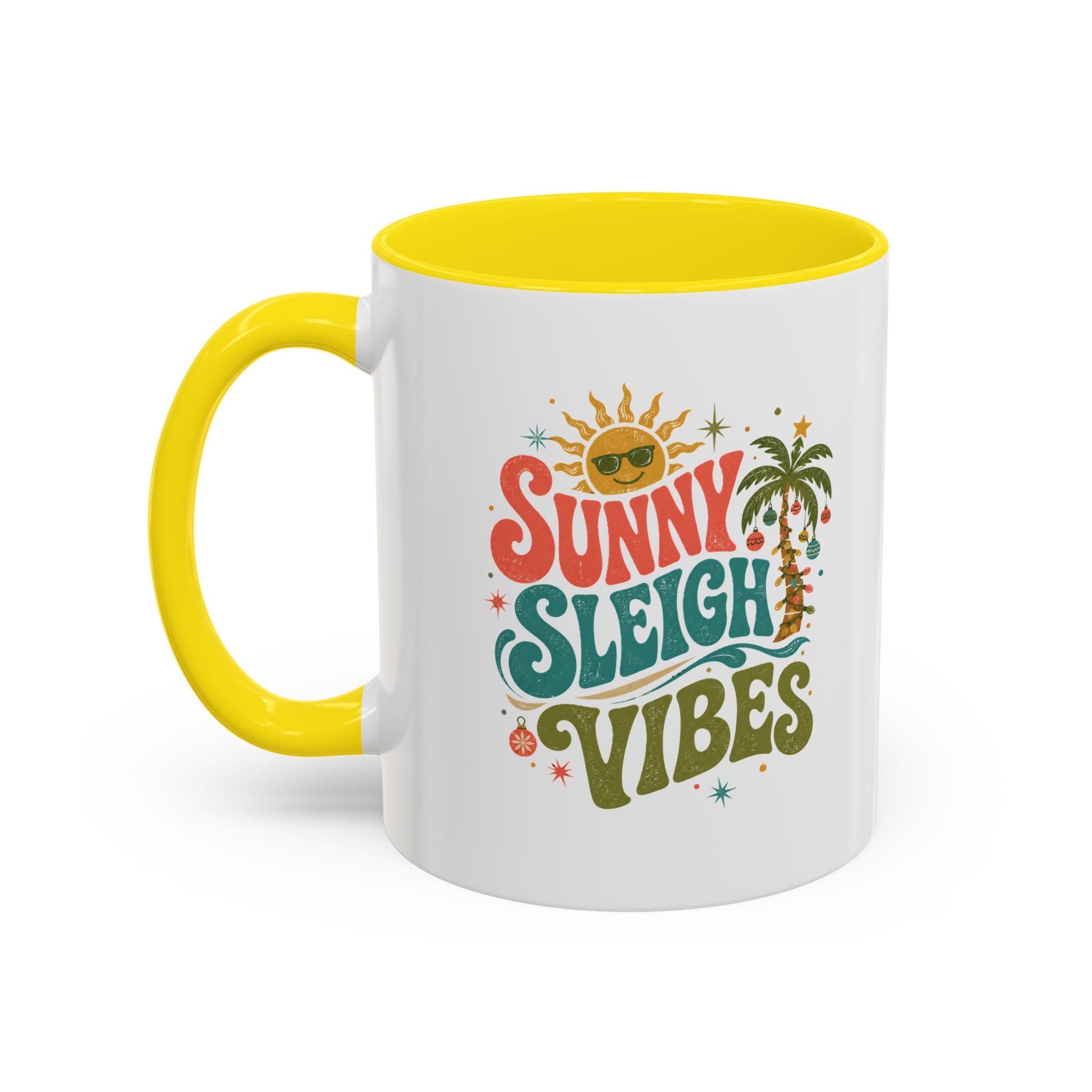 Modern Day Christmas Sunny Sleigh Vibes Coffee Mug