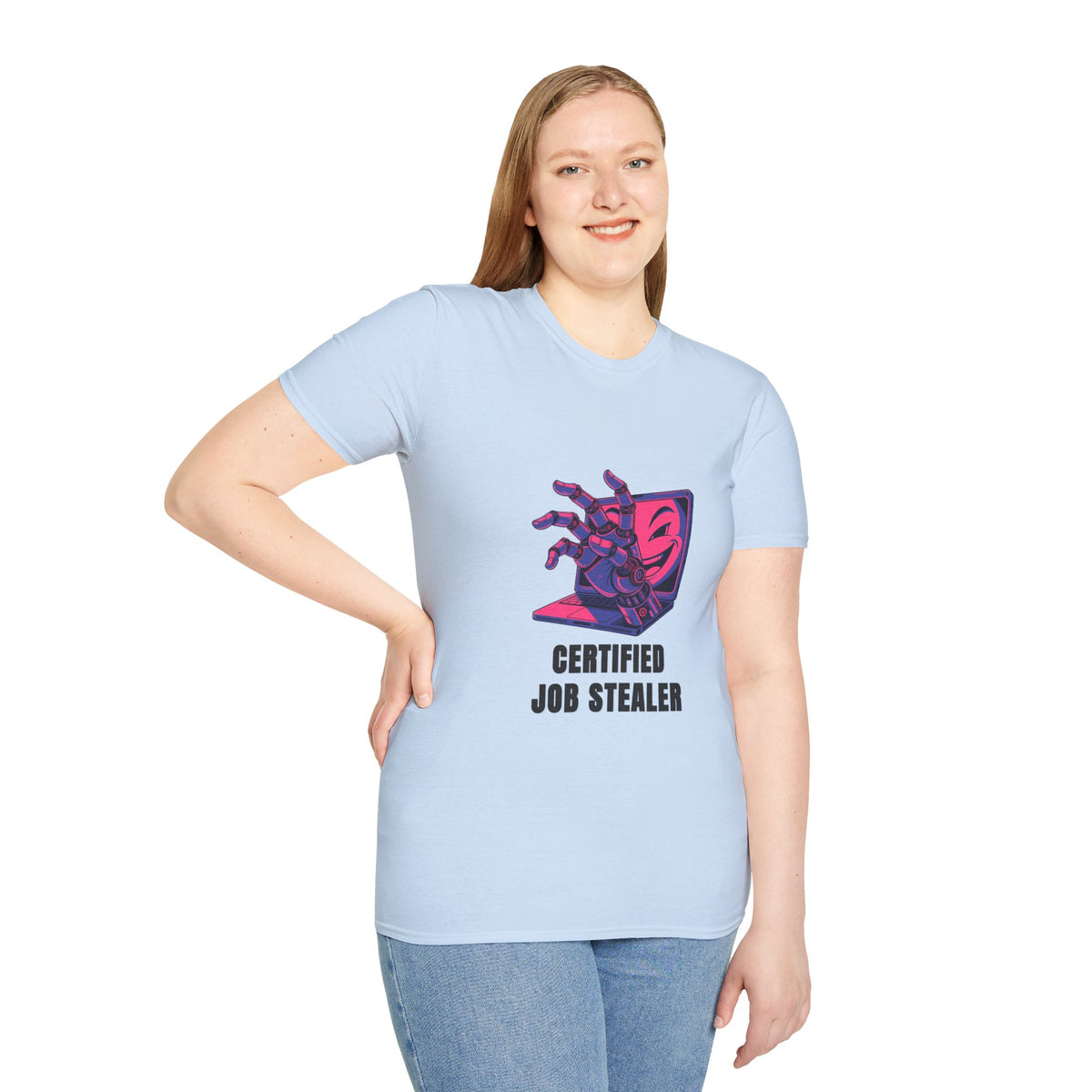 Certified Job Stealer T-Shirt — Retro Cyber Hand Graphic Tee - Trending Now - August 2026