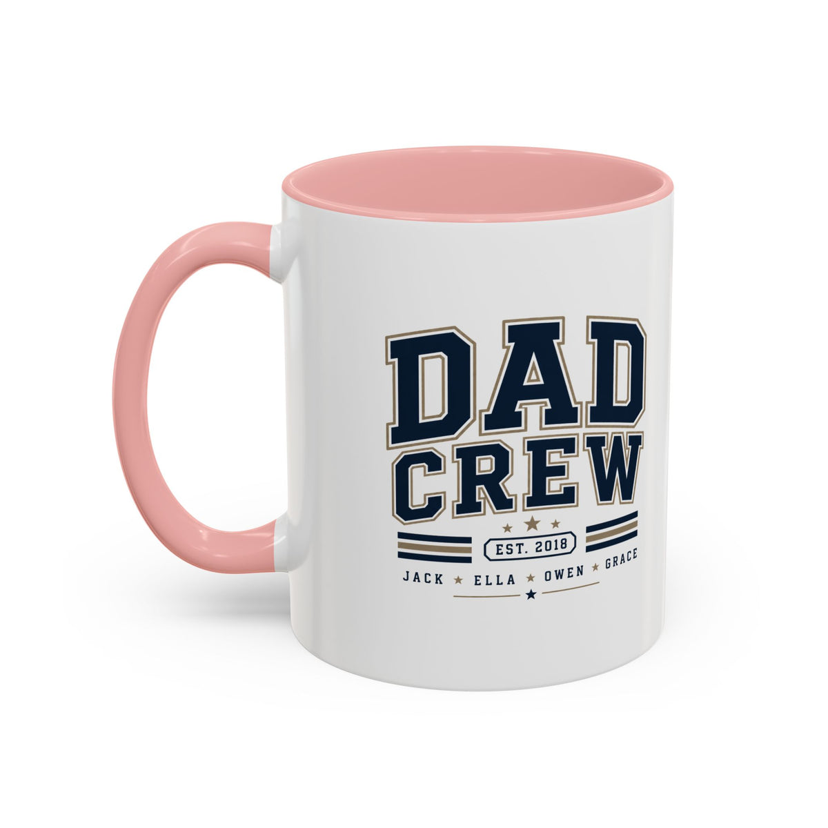 Milo Bailey Dog Dad Mom Dad Crew Accent Coffee Mug — Personalized Family Names, Established Date Coffee Cup