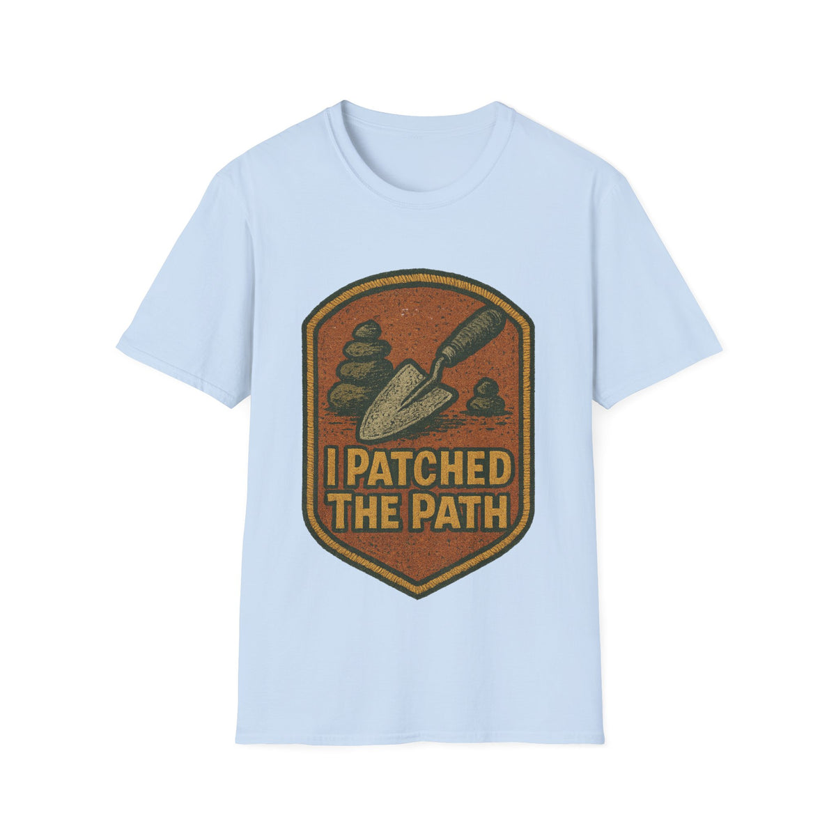 I Patched The Path Vintage Shield Badge T-Shirt, Retro Outdoor Hiking Trail Tee - Trending Now - September 2026