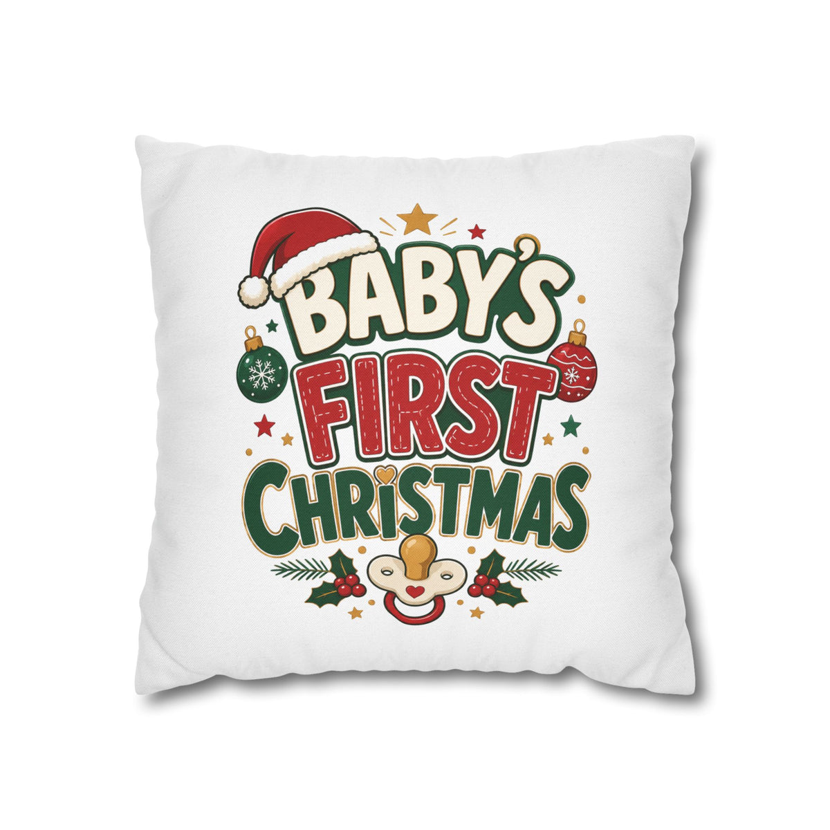 Baby's First Christmas Pillowcase — Festive Holiday Nursery Decor