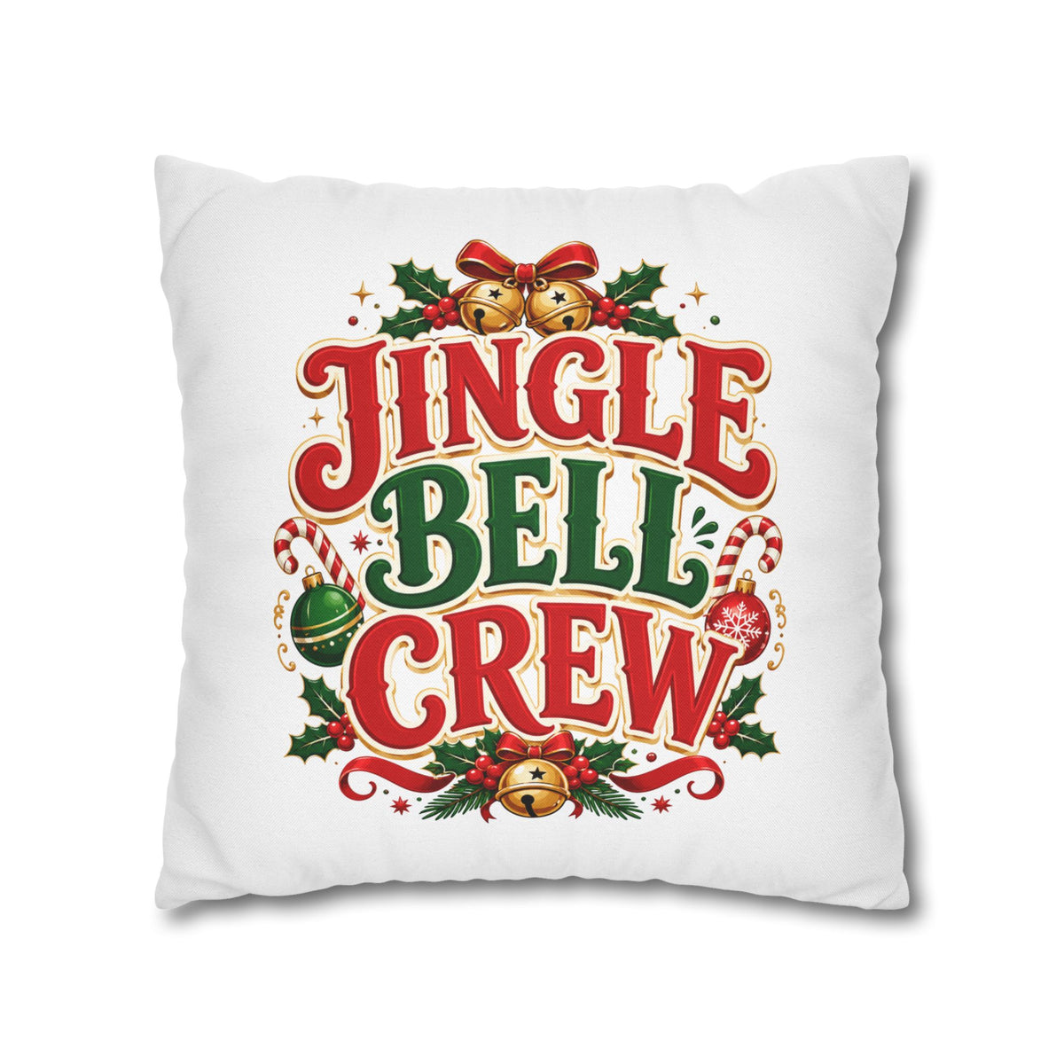 Christmas Jingle Bell Crew Christmas Throw Pillowcase