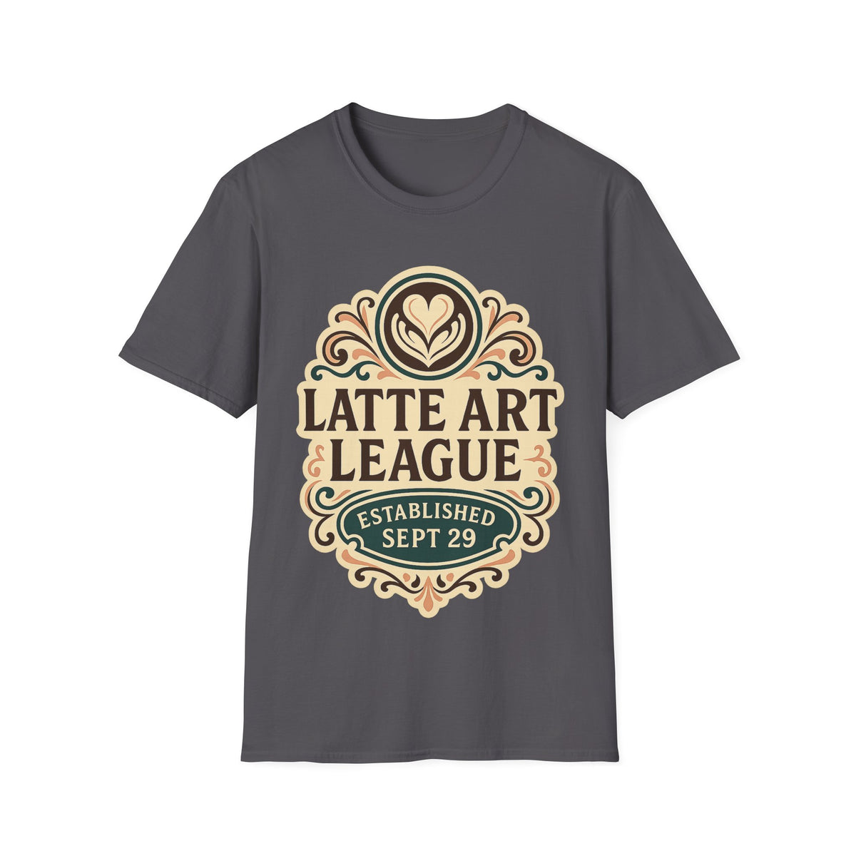 Latte Art League Serving Rituals National Coffee Day Crest T-Shirt - Trending Now - September 2026