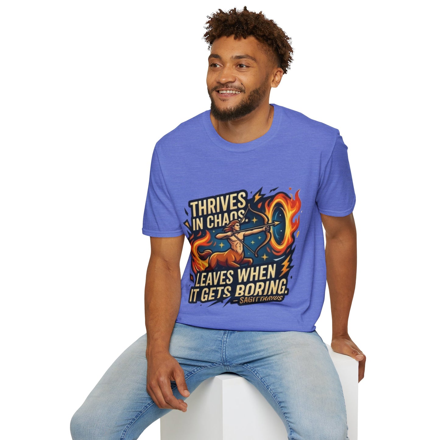 Sagittarius Archer T‑Shirt — "Thrives in Chaos" Zodiac Fire Sign Tee