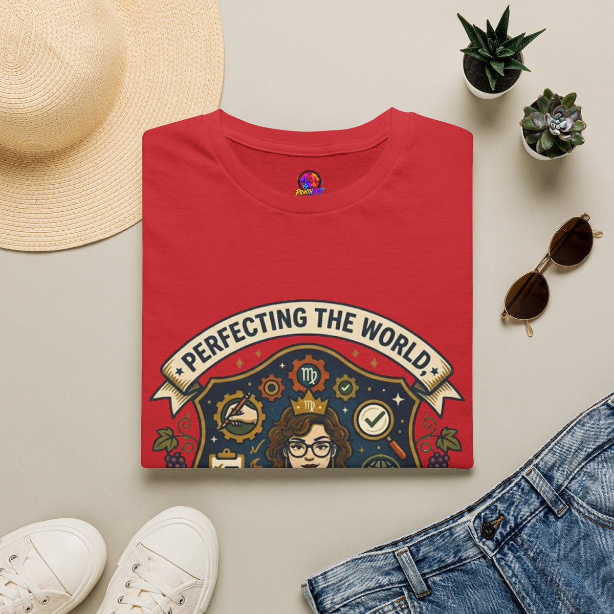 Virgo T‑Shirt — "Perfecting the World One Correction at a Time" Zodiac Tee