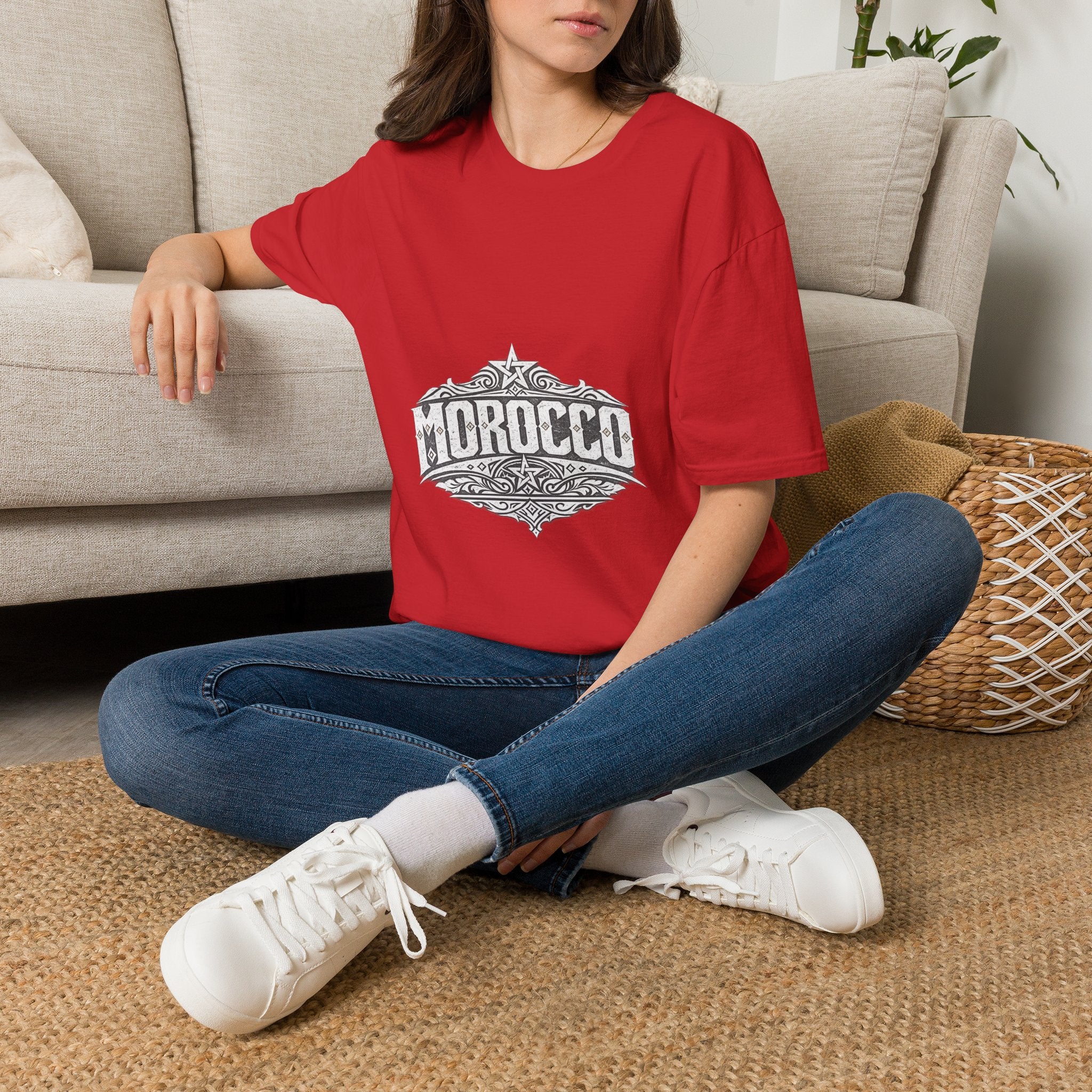 Morocco Vintage Graphic T-Shirt — Travel Tee with Ornamental Crest