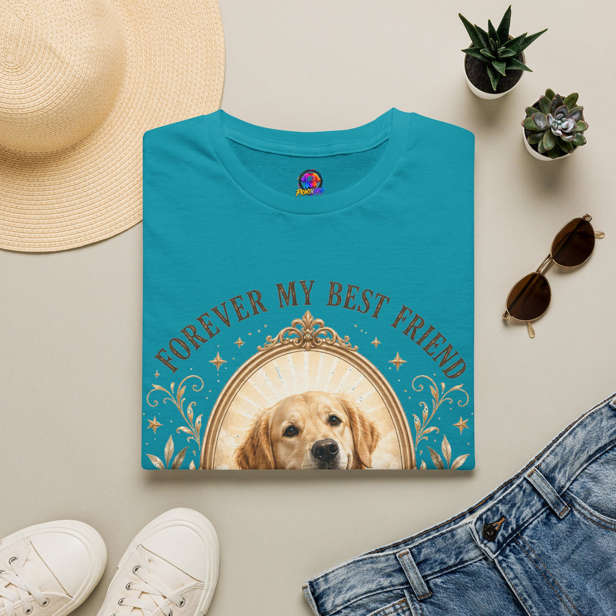 Dog Memorial T-Shirt — "Forever My Best Friend" Personalized Pet Tribute