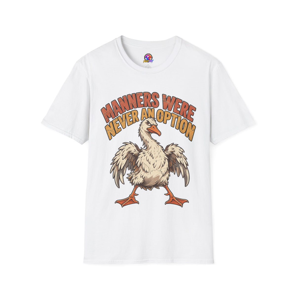 Funny And Witty “Manners Were Never An Option” Goose Graphic T-Shirt