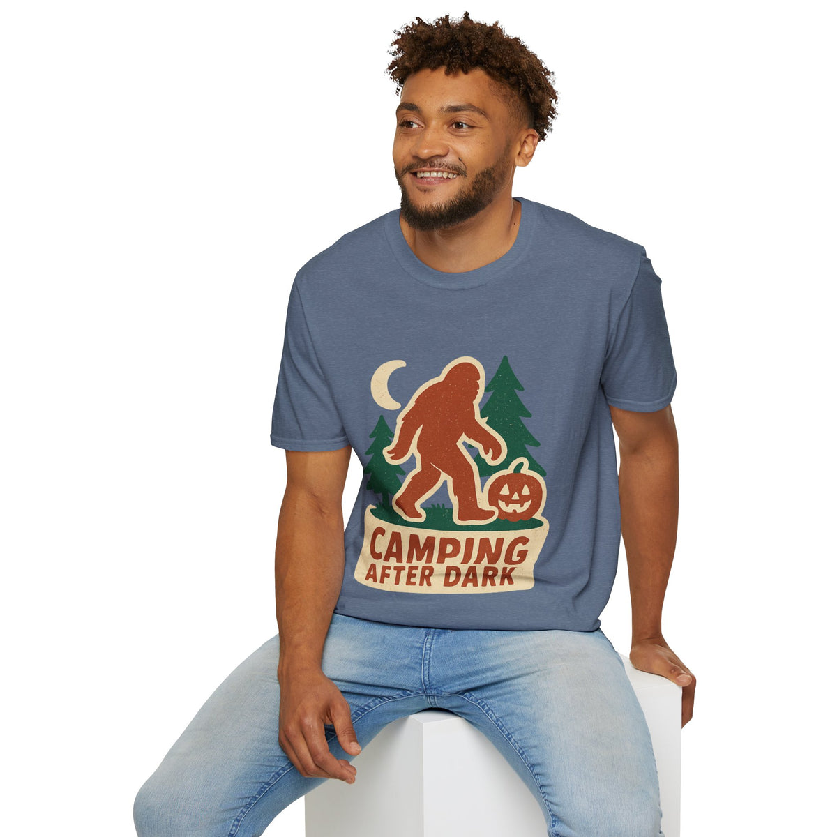 Camping After Dark T‑Shirt — Retro Bigfoot Camp Graphic Tee - Trending Now - August 2026