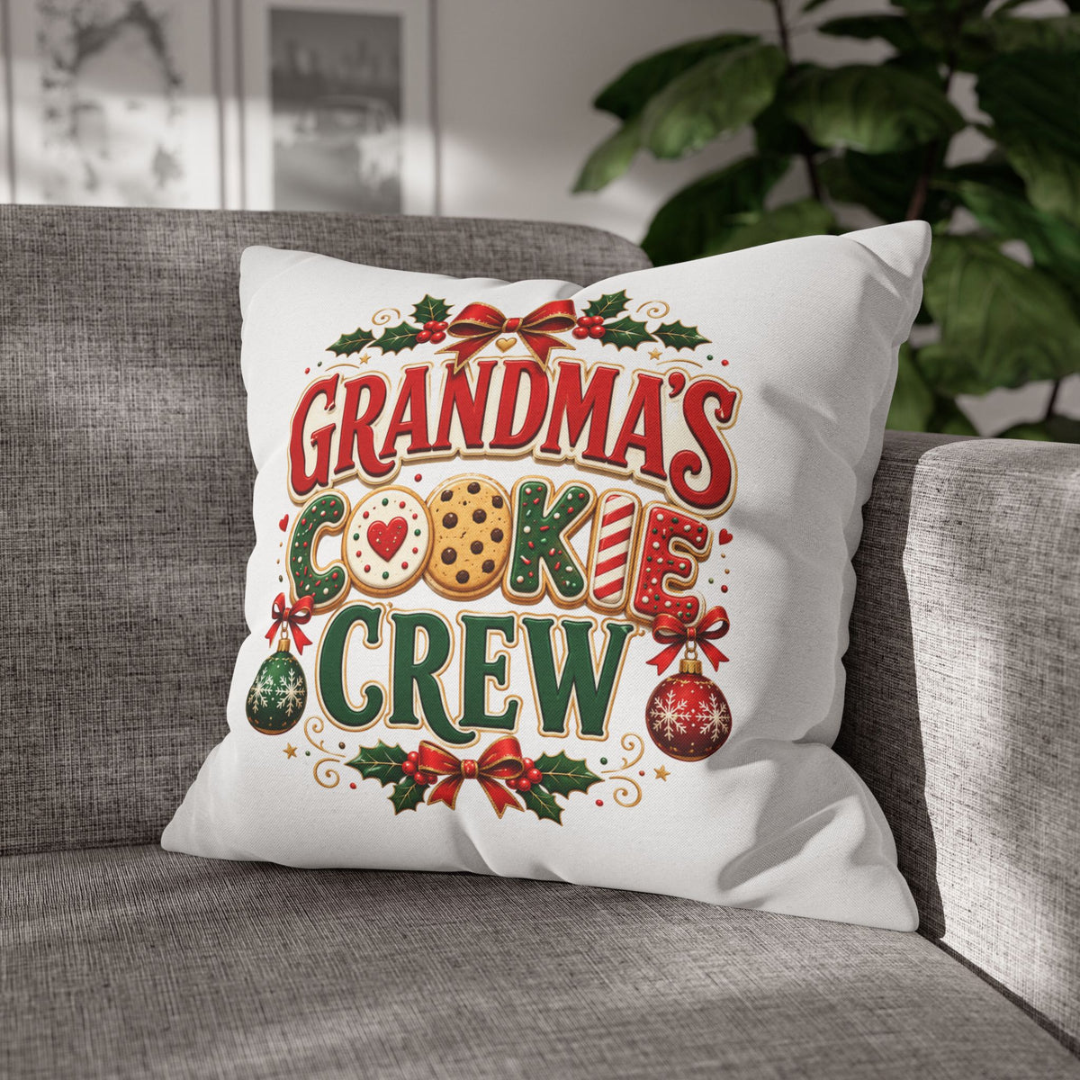 Grandma's Cookie Crew Christmas Pillowcase