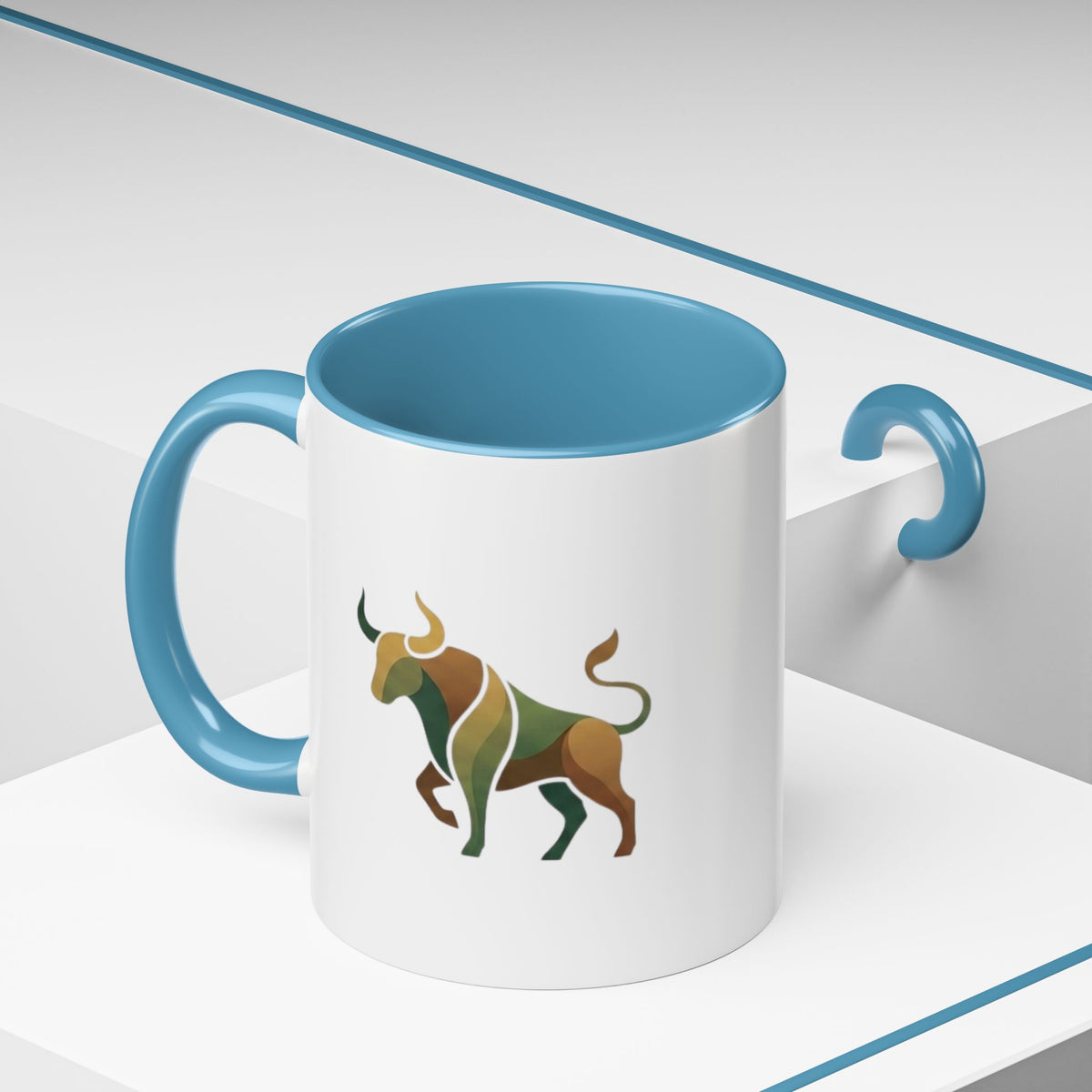 Taurus Geometric Bull Accent Coffee Mug — Taurus Zodiac Gift