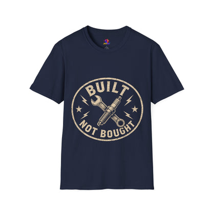 T-Shirt — "Built Not Bought" Vintage Mechanic Graphic
