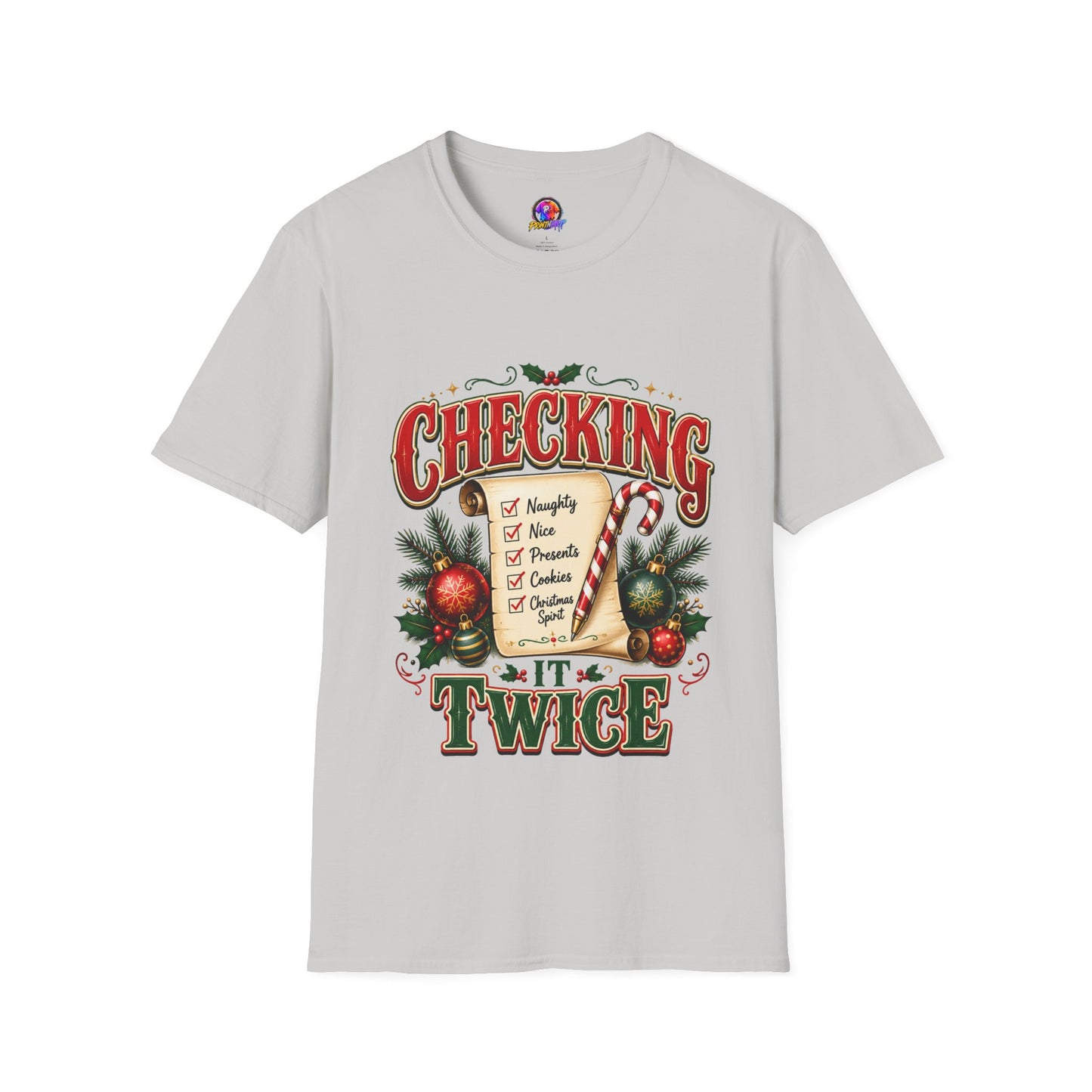Checking It Twice Christmas T-Shirt — Naughty or Nice Holiday Tee