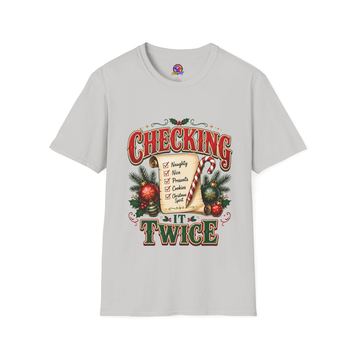 Checking It Twice Christmas T-Shirt — Naughty or Nice Holiday Tee