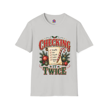 Checking It Twice Christmas T-Shirt — Naughty or Nice Holiday Tee