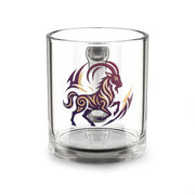 Capricorn Zodiac Glass Mug — 10oz Astrological Coffee Cup with Stylized Goat Design