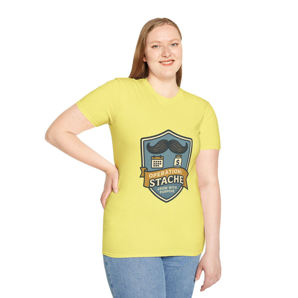 Mustache Badge T-Shirt — Stache Crest Graphic Tee - Trending Now - October 2026