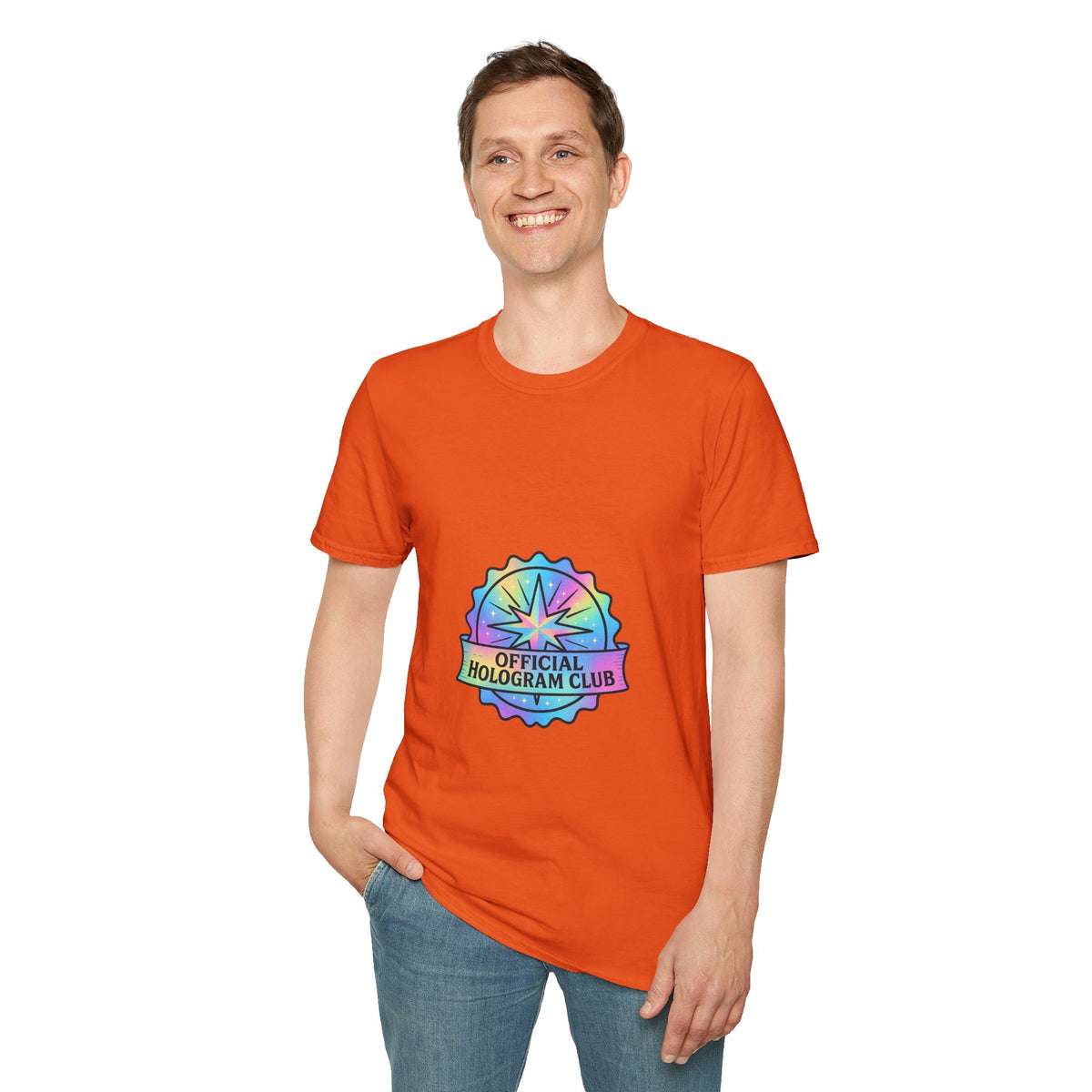 Official Hologram Club Rainbow Holographic T-Shirt - Trending Now - October 2026