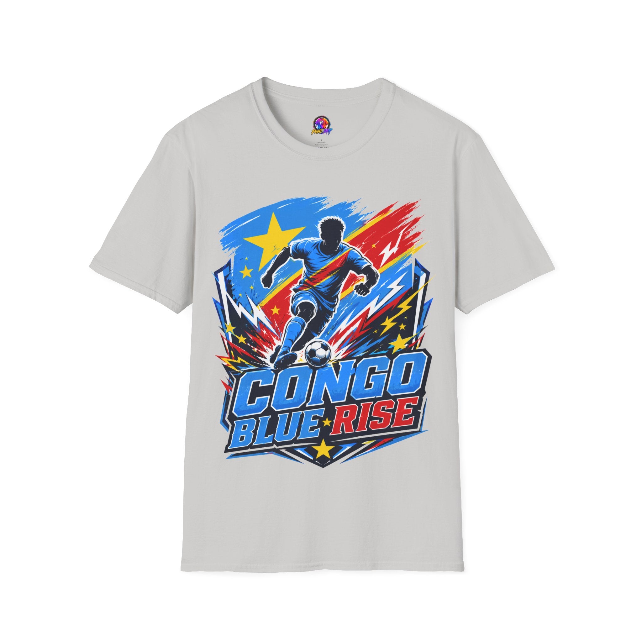 Congo Soccer T-Shirt — Congo Blue Rise Football Fan Tee