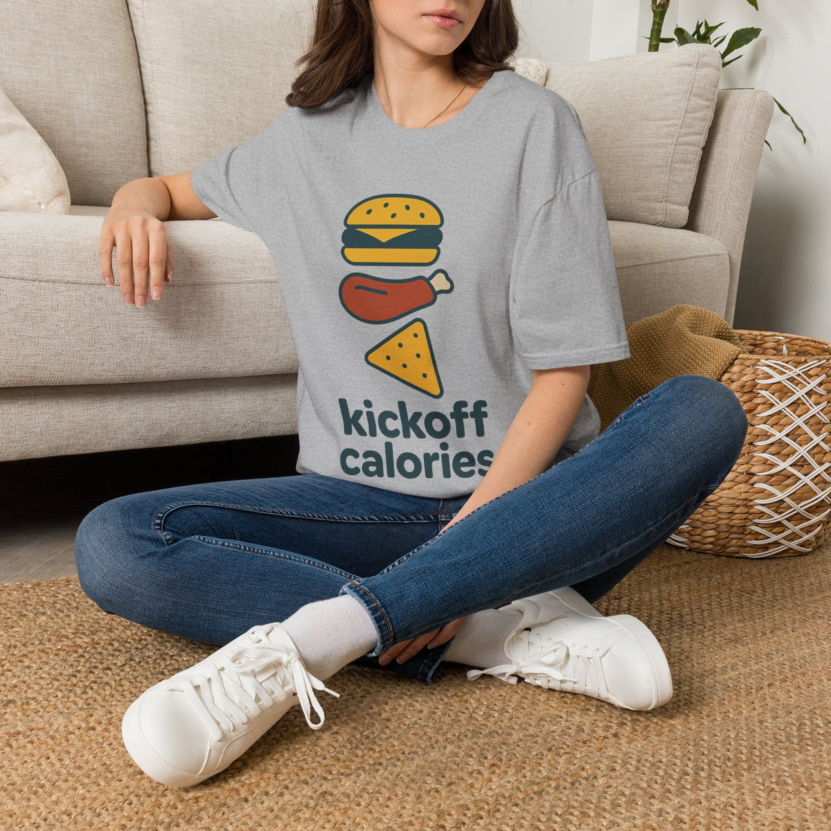 Funny 'Kick Off Calories' T-Shirt — Burger, Drumstick & Pizza Fitness Humor Tee - Trending Now - August 2026
