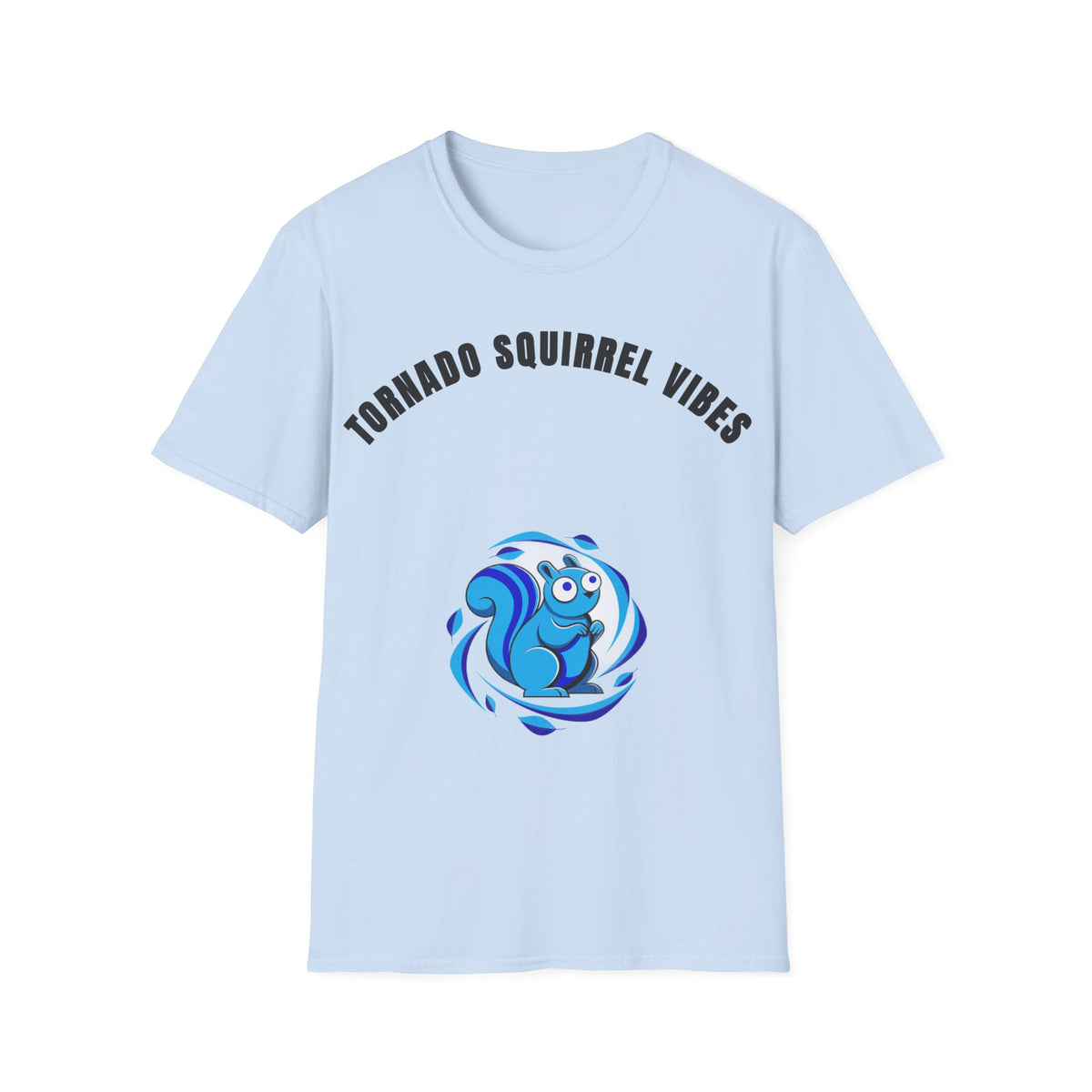 T-Shirt — "Tornado Squirrel Vibes" Graphic Tee | Cute Whimsical Squirrel Swirl Design - Trending Now - September 2026