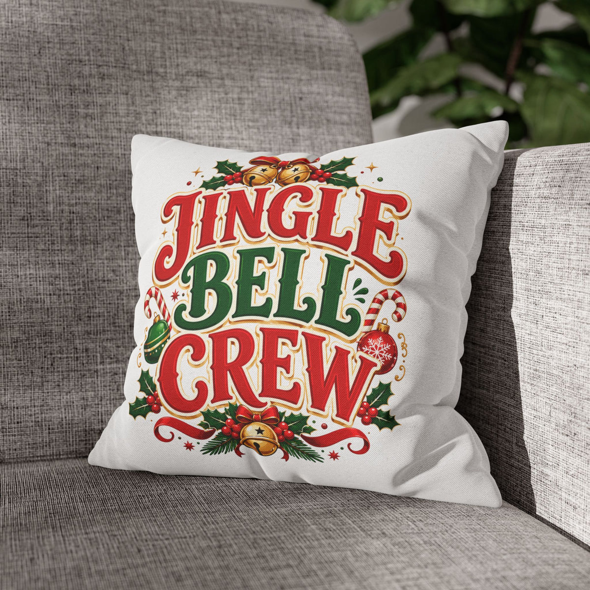 Christmas Jingle Bell Crew Christmas Throw Pillowcase