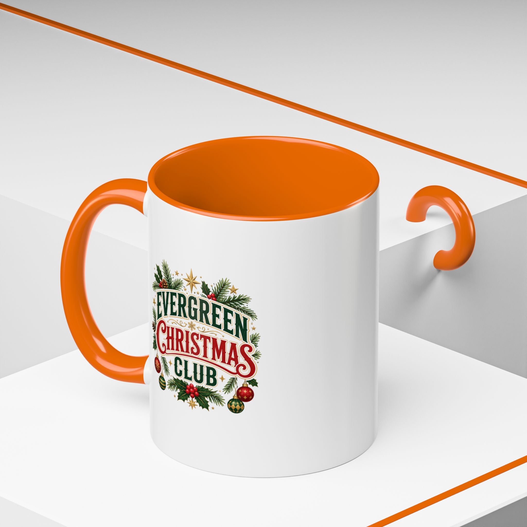 Evergreen Christmas Club Accent Coffee Mug – Festive Holiday Tea & Coffee Cup