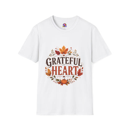 Grateful Heart T-Shirt — Autumn Leaves Thanksgiving Tee