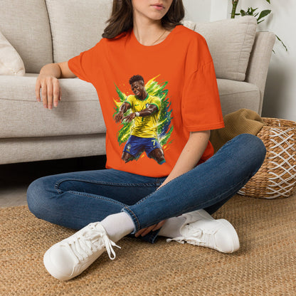 Brazil  Soccer Celebration T-Shirt — Brazilian Football Player Artwork